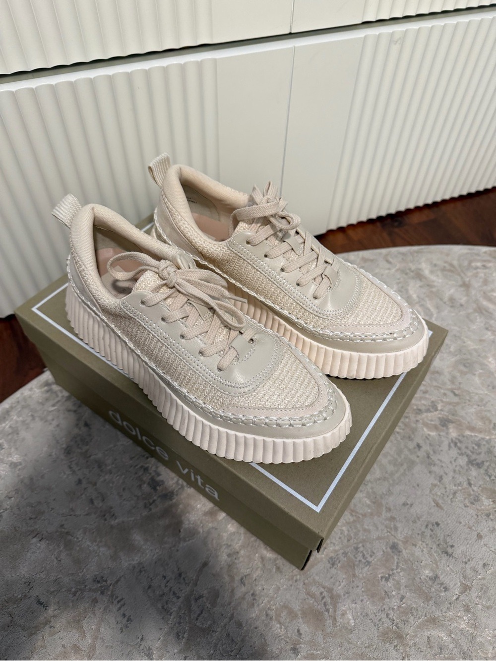 Dolce Vita Daran Wedge Sneaker - Ivory 9 - Picture 4 of 13